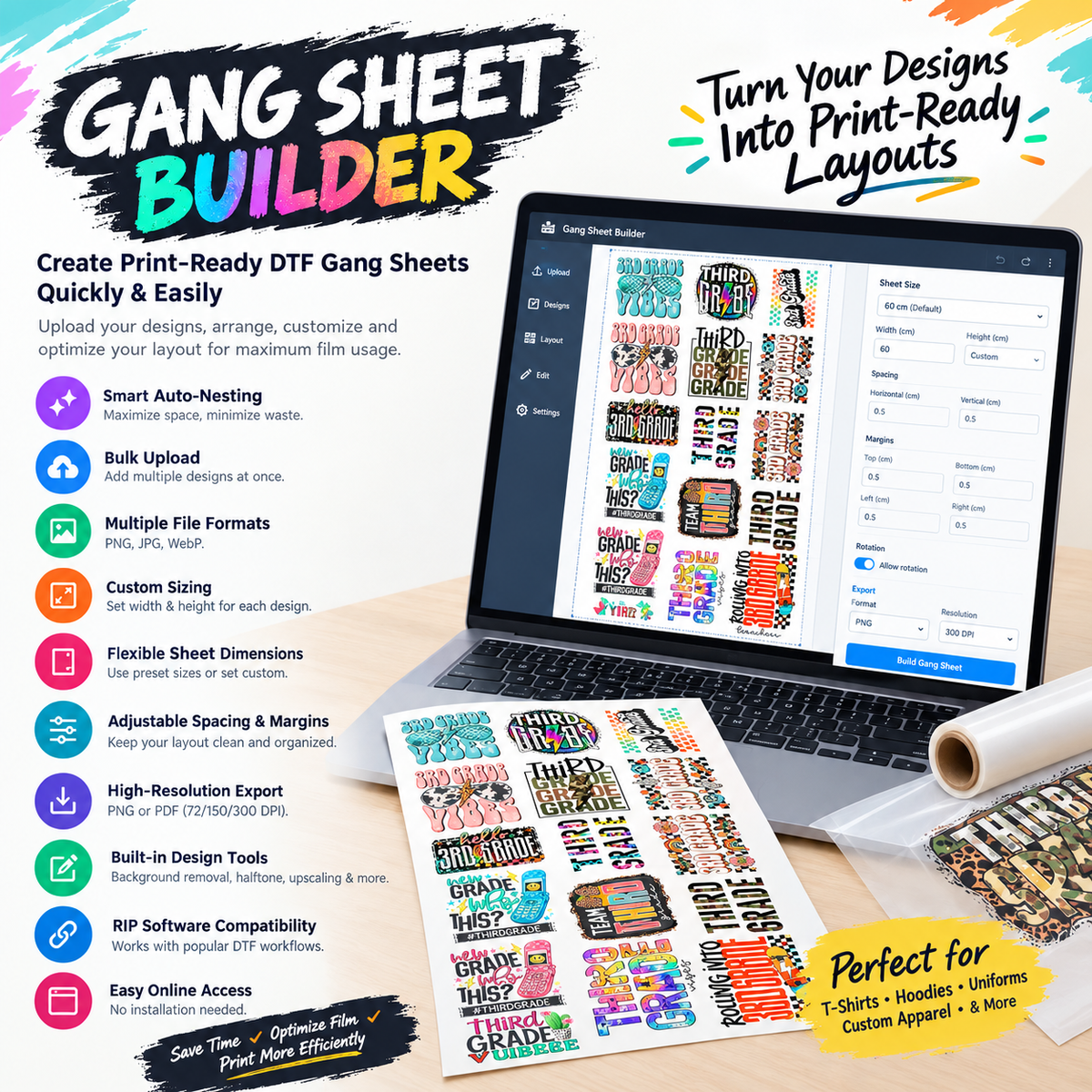Auto Dtf Gangsheet Builder- Fixed sheet